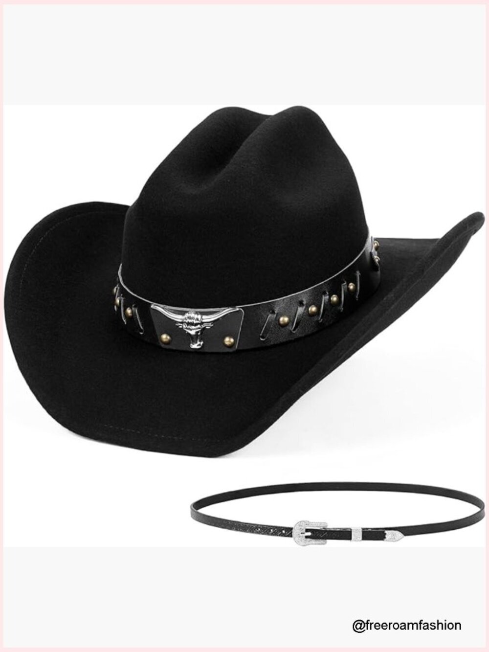 100% Wool Felt Cowboy Hat, Adult Unisex Western Cowgirl Hat, Breathable &